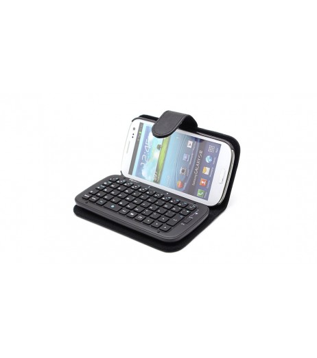 Detachable 2.4GHz Wireless Bluetooth V3.0 Keyboard + Leather Case for Samsung S3