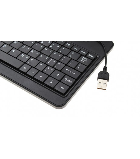 Universal Protective PU Keyboard Leather Case for 7"-8" Tablets (Black)