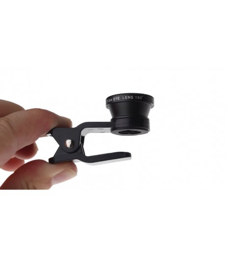 Universal Clip Wide-Angle + Macro + Fish Eye Lenses Set