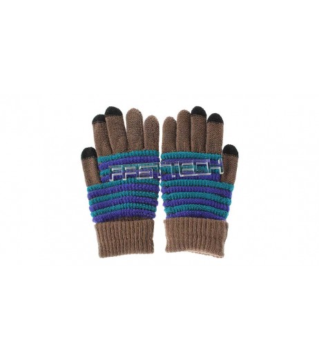 Stripe Pattern 3-Finger Screen Touching Warmer Gloves (Pair)