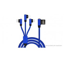 3-in-1 8-pin/Micro-USB/USB-C to USB 2.0 Charging Cable (150cm)