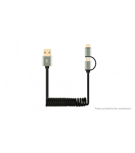 JDB 2-in-1 Micro-USB/USB-C to USB 2.0 Data Sync / Charging Cable (50cm)