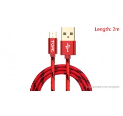 TOPK Micro-USB to USB 2.0 Nylon Braided Data Sync / Charging Cable (200cm)